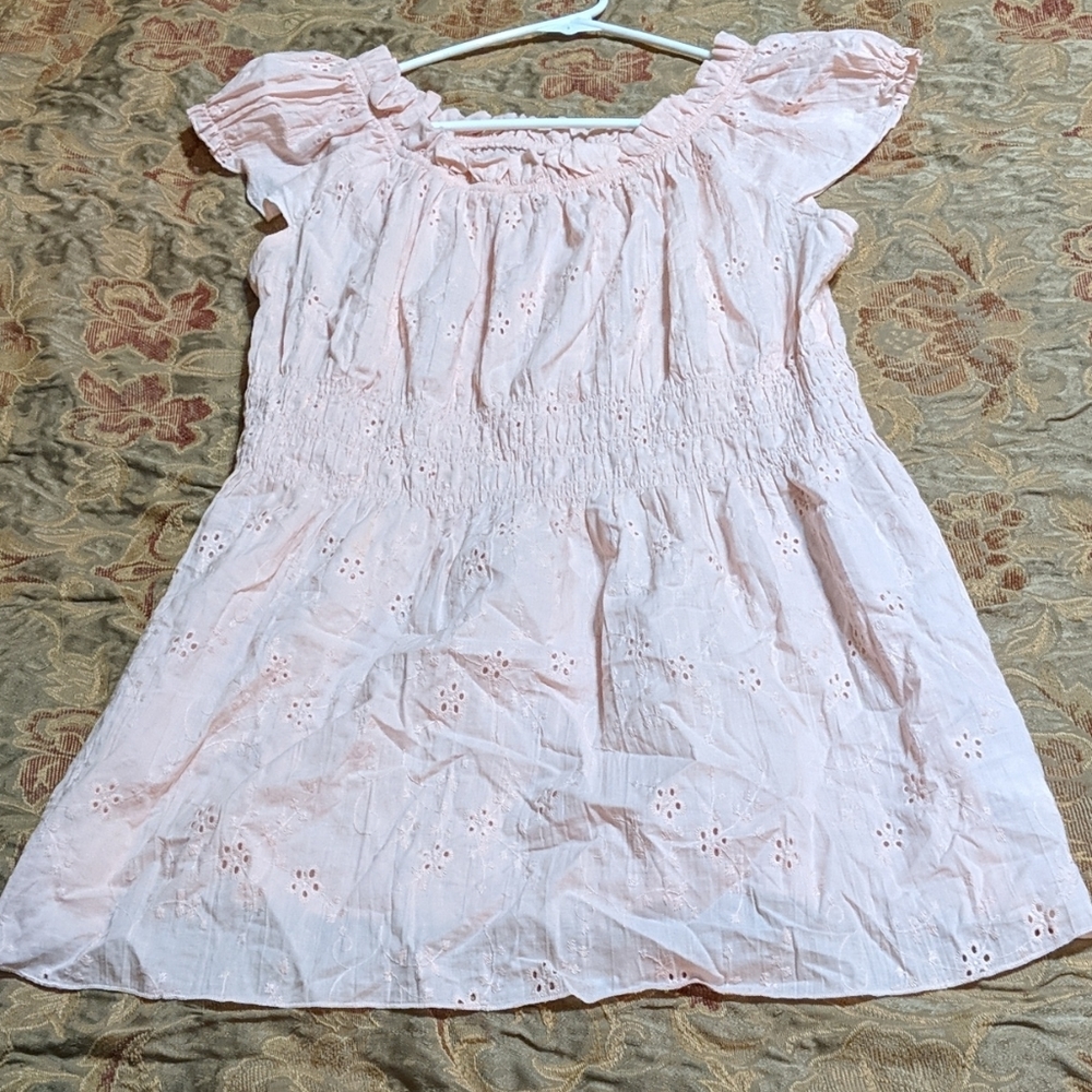 L Vintage Lt Pink Eyelet Blouse Gloria Vanderbilt